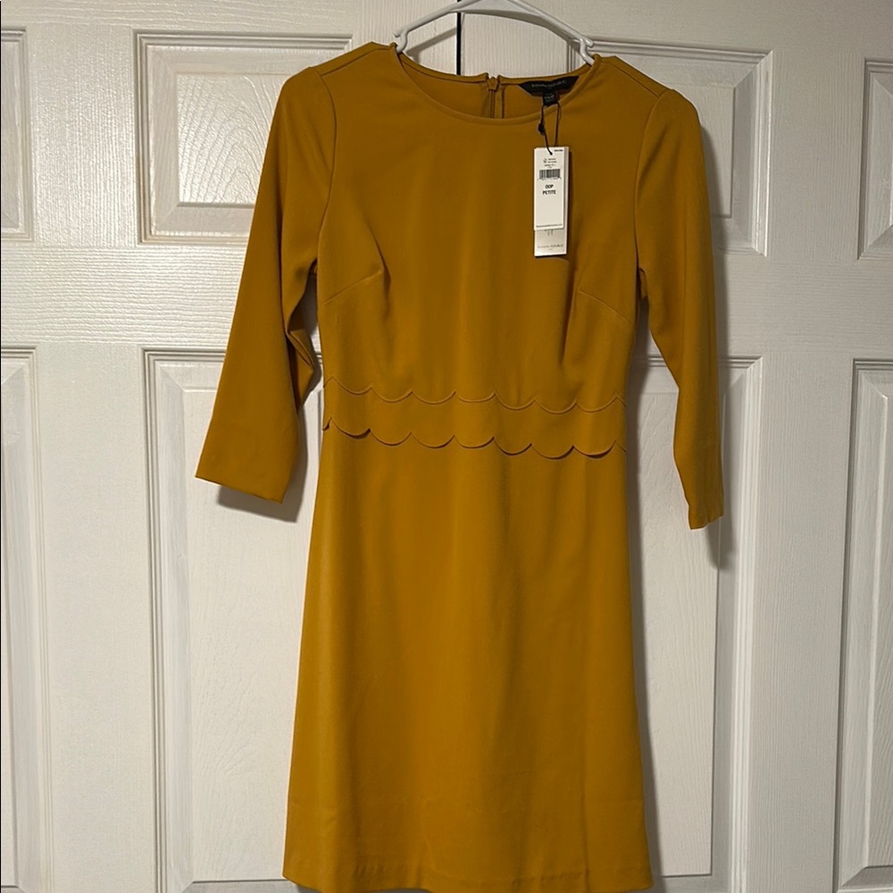 Banana Republic Yellow Sheath Dress 3/4 Sleeve